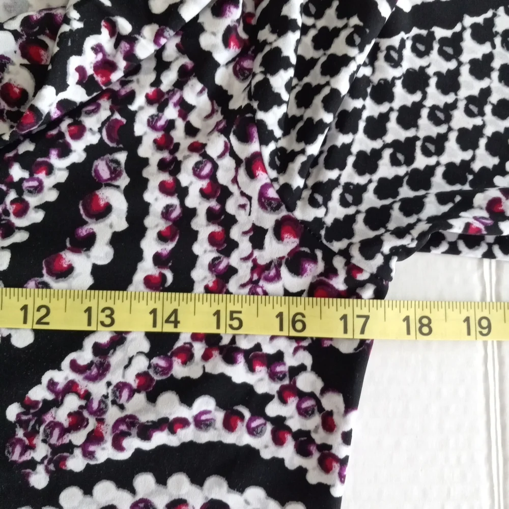 White House Black Market drape neck print tunic size S